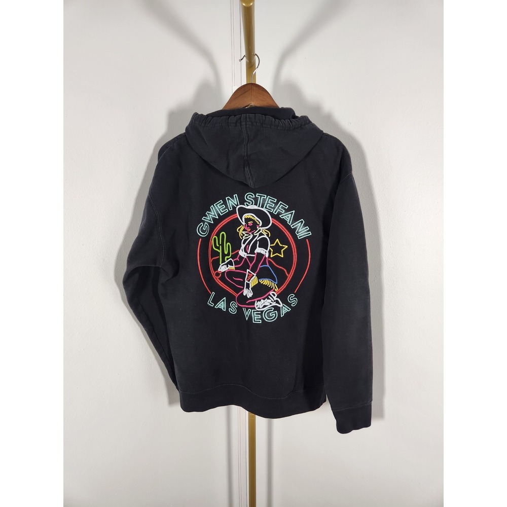 Gwen Stefani Las Vegas Just A Girl Residency Black Zip Hoodie Sweatshirt Size L - Picture 3 of 10